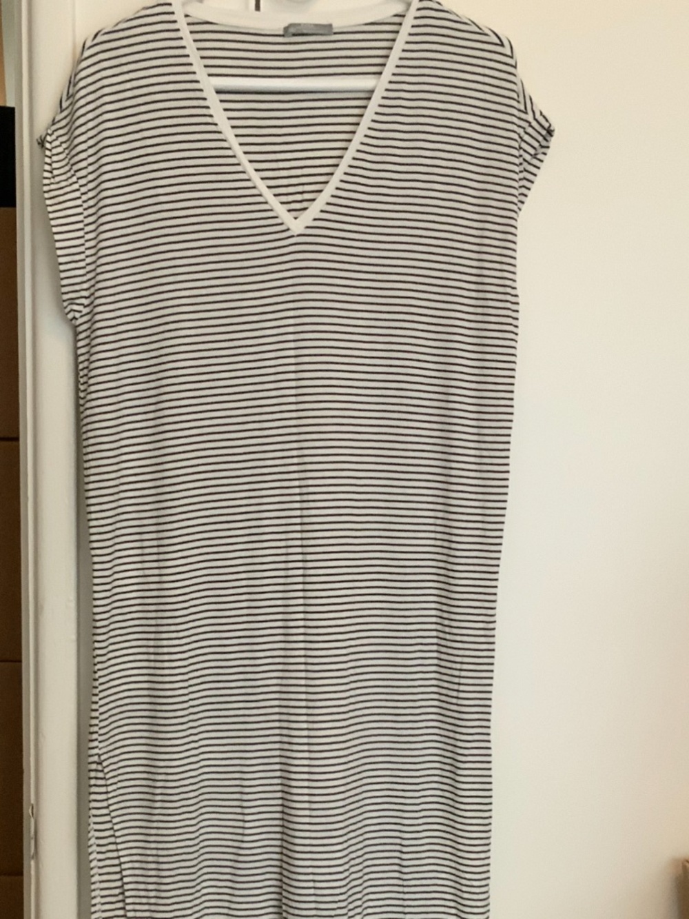 Black and White Striped Zara Maxi Dress With Side Splits In Size Medium